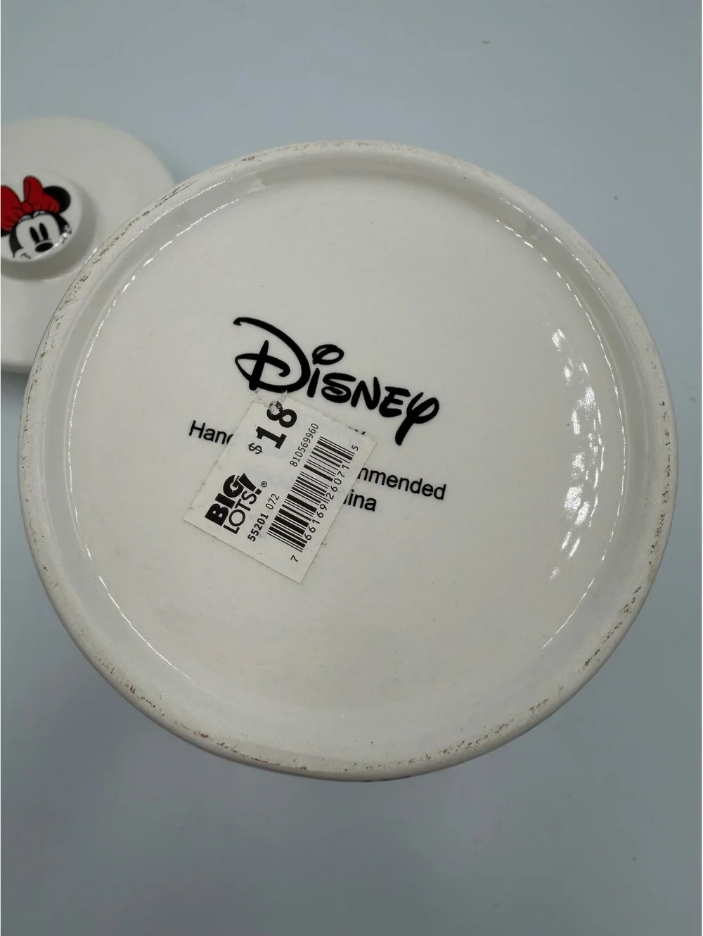 Discontinued collectible Disney Minnie Mouse Ceramic Storage Jar Lid promotional